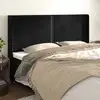 Image de Tête De Lit Avec Oreilles Noir 203x16x118/128 Cm Velours Vidaxl
