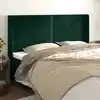 Image de Tête De Lit Avec Oreilles Vert Foncé 203x16x118/128 Cm Velours Vidaxl
