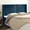 Image de Tête De Lit Avec Oreilles Bleu Foncé 203x16x118/128 Cm Velours Vidaxl