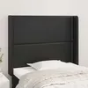 Image de Tête De Lit Avec Oreilles Noir 93x16x118/128 Cm Similicuir Vidaxl