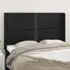 Image de Tête De Lit Avec Oreilles Noir 147x16x118/128 Cm Similicuir Vidaxl
