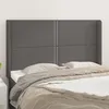 Image de Tête De Lit Avec Oreilles Gris 147x16x118/128 Cm Similicuir Vidaxl