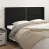 Image de Tête De Lit Avec Oreilles Noir 203x16x118/128 Cm Similicuir Vidaxl