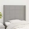 Image de Tête De Lit Avec Oreilles Gris Clair 83x16x118/128 Cm Tissu Vidaxl