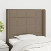 Image de Tête De Lit Avec Oreilles Taupe 83x16x118/128 Cm Tissu Vidaxl