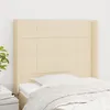 Image de Tête De Lit Avec Oreilles Crème 83x16x118/128 Cm Tissu Vidaxl