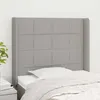 Image de Tête De Lit Avec Oreilles Gris Clair 93x16x118/128 Cm Tissu Vidaxl