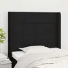 Image de Tête De Lit Avec Oreilles Noir 93x16x118/128 Cm Tissu Vidaxl