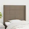 Image de Tête De Lit Avec Oreilles Taupe 93x16x118/128 Cm Tissu Vidaxl