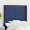 Image de Tête De Lit Avec Oreilles Bleu 93x16x118/128 Cm Tissu Vidaxl