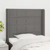 Image de Tête De Lit Avec Oreilles Gris Foncé 103x16x118/128 Cm Tissu Vidaxl