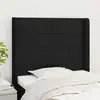 Image de Tête De Lit Avec Oreilles Noir 103x16x118/128 Cm Tissu Vidaxl