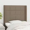 Image de Tête De Lit Avec Oreilles Taupe 103x16x118/128 Cm Tissu Vidaxl