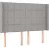 Image de Tête De Lit Avec Oreilles Gris Clair 147x16x118/128 Cm Tissu Vidaxl