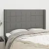 Image de Tête De Lit Avec Oreilles Gris Foncé 147x16x118/128 Cm Tissu Vidaxl