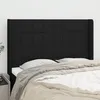 Image de Tête De Lit Avec Oreilles Noir 147x16x118/128 Cm Tissu Vidaxl