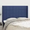 Image de Tête De Lit Avec Oreilles Bleu 147x16x118/128 Cm Tissu Vidaxl