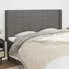 Image de Tête De Lit Avec Oreilles Gris Foncé 163x16x118/128 Cm Tissu Vidaxl