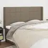 Image de Tête De Lit Avec Oreilles Taupe 163x16x118/128 Cm Tissu Vidaxl