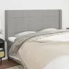 Image de Tête De Lit Avec Oreilles Gris Clair 183x16x118/128 Cm Tissu Vidaxl