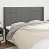 Image de Tête De Lit Avec Oreilles Gris Foncé 183x16x118/128 Cm Tissu Vidaxl