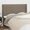 Image de Tête De Lit Avec Oreilles Taupe 183x16x118/128 Cm Tissu Vidaxl