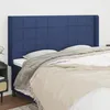 Image de Tête De Lit Avec Oreilles Bleu 203x16x118/128 Cm Tissu Vidaxl