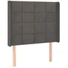 Image de Tête De Lit Avec Oreilles Gris Foncé 83x16x118/128 Cm Velours Vidaxl