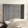 Image de Tête De Lit Avec Oreilles Gris Clair 103x16x118/128 Cm Velours Vidaxl