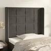 Image de Tête De Lit Avec Oreilles Gris Foncé 103x16x118/128 Cm Velours Vidaxl