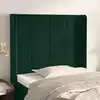 Image de Tête De Lit Avec Oreilles Vert Foncé 103x16x118/128 Cm Velours Vidaxl
