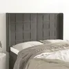 Image de Tête De Lit Avec Oreilles Gris Foncé 147x16x118/128 Cm Velours Vidaxl