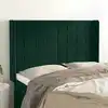 Image de Tête De Lit Avec Oreilles Vert Foncé 147x16x118/128 Cm Velours Vidaxl