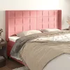 Image de Tête De Lit Avec Oreilles Rose 163x16x118/128 Cm Velours Vidaxl