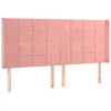 Image de Tête De Lit Avec Oreilles Rose 183x16x118/128 Cm Velours Vidaxl
