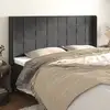 Image de Tête De Lit Avec Oreilles Gris Foncé 203x16x118/128 Cm Velours Vidaxl