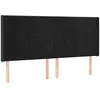 Image de Tête De Lit Avec Oreilles Noir 203x16x118/128 Cm Velours Vidaxl