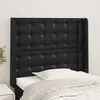 Image de Tête De Lit Avec Oreilles Noir 83x16x118/128 Cm Similicuir Vidaxl