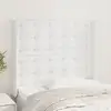 Image de Tête De Lit Avec Oreilles Blanc 83x16x118/128 Cm Similicuir Vidaxl