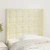 Image de Tête De Lit Avec Oreilles Crème 83x16x118/128 Cm Similicuir Vidaxl