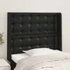Image de Tête De Lit Avec Oreilles Noir 93x16x118/128 Cm Similicuir Vidaxl