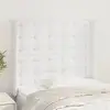 Image de Tête De Lit Avec Oreilles Blanc 103x16x118/128 Cm Similicuir Vidaxl