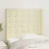 Image de Tête De Lit Avec Oreilles Crème 103x16x118/128 Cm Similicuir Vidaxl