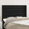 Image de Tête De Lit Avec Oreilles Noir 147x16x118/128 Cm Similicuir Vidaxl