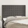 Image de Tête De Lit Avec Oreilles Gris 147x16x118/128 Cm Similicuir Vidaxl