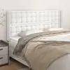 Image de Tête De Lit Avec Oreilles Blanc 163x16x118/128 Cm Similicuir Vidaxl