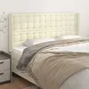 Image de Tête De Lit Avec Oreilles Crème 183x16x118/128 Cm Similicuir Vidaxl