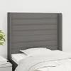 Image de Tête De Lit Avec Oreilles Gris Foncé 83x16x118/128 Cm Tissu Vidaxl