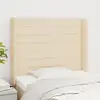 Image de Tête De Lit Avec Oreilles Crème 83x16x118/128 Cm Tissu Vidaxl