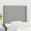 Image de Tête De Lit Avec Oreilles Gris Clair 103x16x118/128 Cm Tissu Vidaxl